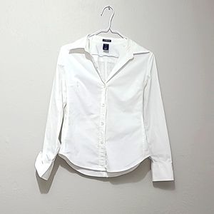 Fitted White Button Down Shirt